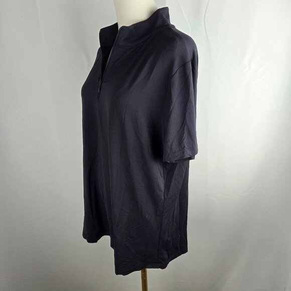 Ibkul Black Short Sleeve Shirt Size XL 1/4 Zip Cooling Shirt UPF 50+ Quick Dry - Picture 2 of 9